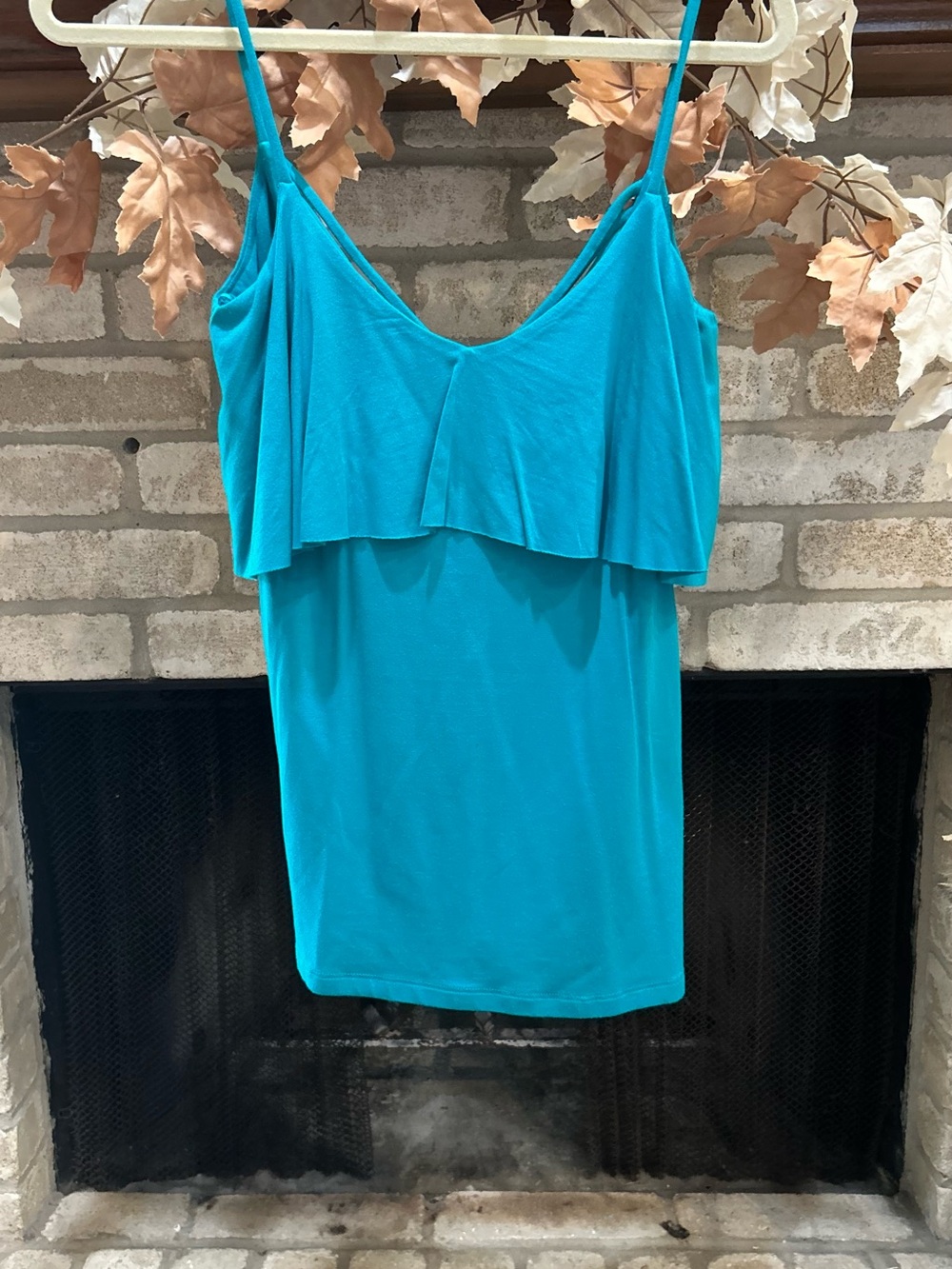 Tart Turquoise Ruffle Camisole EUC